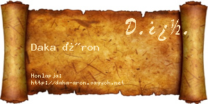 Daka Áron névjegykártya